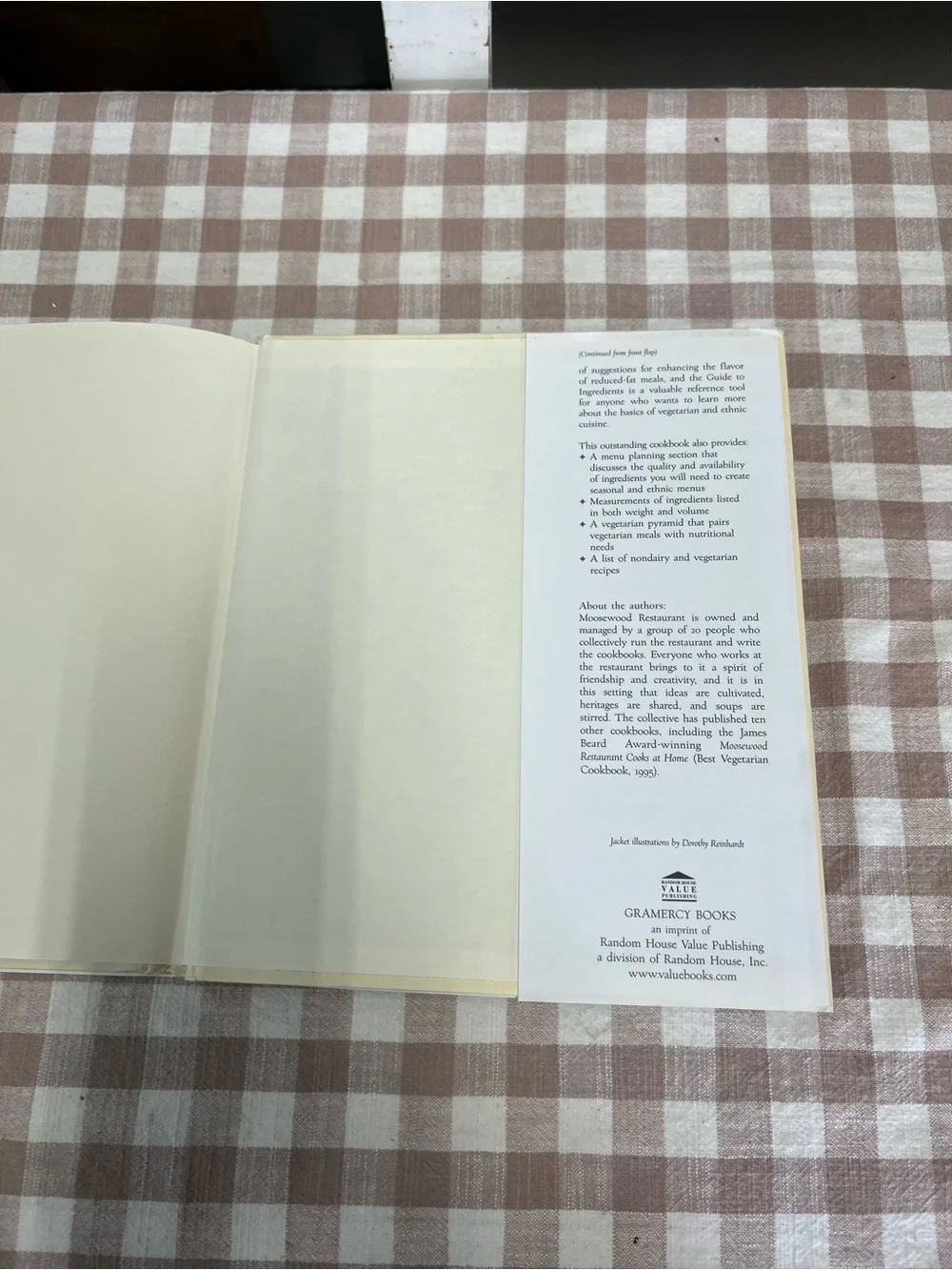 Moosewood restaurant cookbook hardback recipes